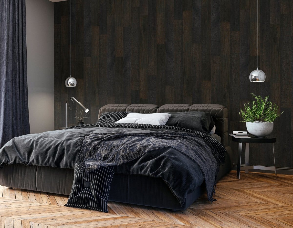 Classic Originals 1/4 in. x 5.1 in. Real Wood Easy Install Wall Panels - Charcoal (20 Sq. Ft.)