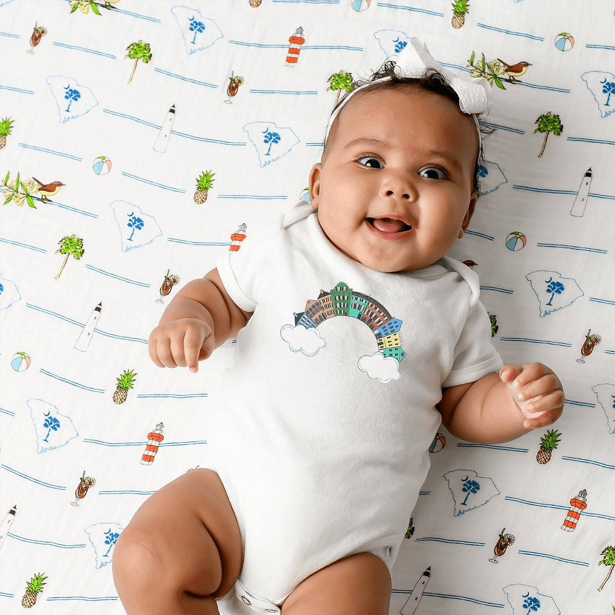 Charleston Rainbow Row Baby Onesie