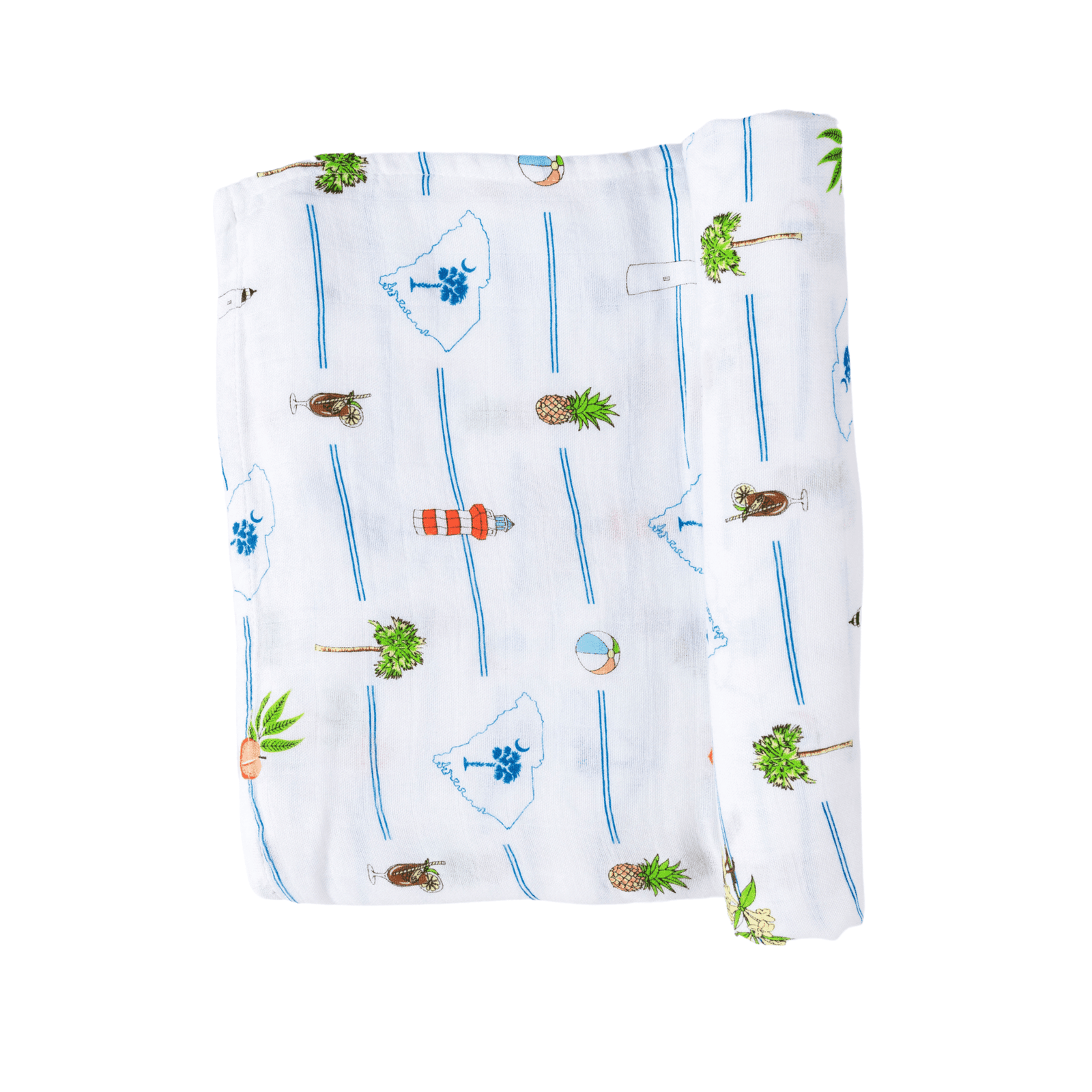 GiftSet: South Carolina Baby Muslin Swaddle Blanket and Burp Cloth/Bib Combo Baby Shower Essential for Newborn