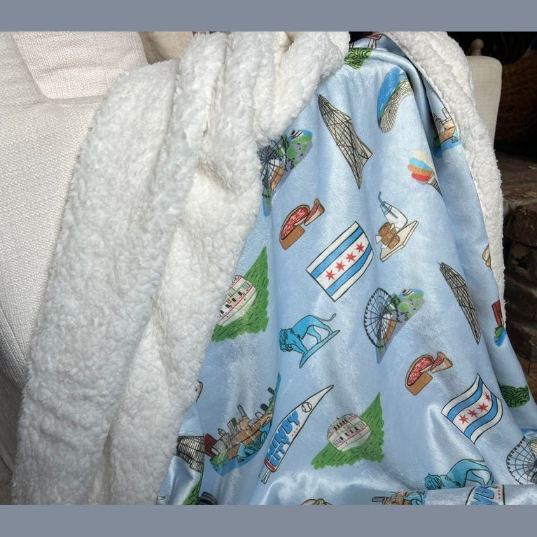Chicago Plush Throw Blanket 60x80