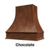 Wood Range Hood With Curved Strapped Front and Decorative Trim - 30" 36" 42" 48" 54" and 60" Widths Available