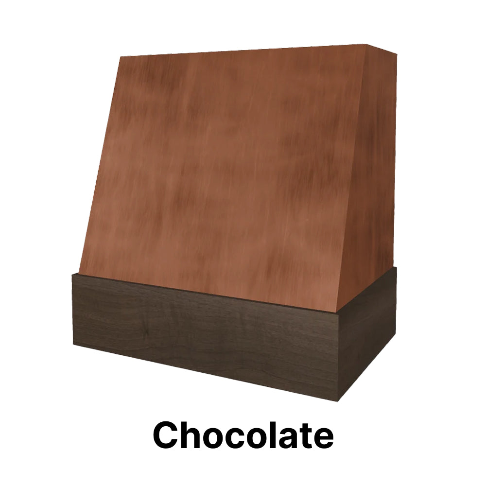 Wood Range Hood With Angled Front and Walnut Band - 30