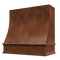 Chocolate Wood Range Hood With Sloped Front and Decorative Trim - 30", 36", 42", 48", 54" and 60" Widths Available