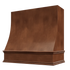 Chocolate Wood Range Hood With Sloped Front and Decorative Trim - 30", 36", 42", 48", 54" and 60" Widths Available