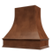 Chocolate Wood Range Hood With Curved Front and Decorative Trim - 30" 36" 42" 48" 54" and 60" Widths Available