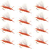 Chubby Chernobyl Ant Orange Foam Body Grasshopper Fly - 1 Dozen Flies Hook Size 10