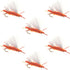 Chubby Chernobyl Ant Orange Foam Body Grasshopper Fly - 6 Flies Hook Size 10
