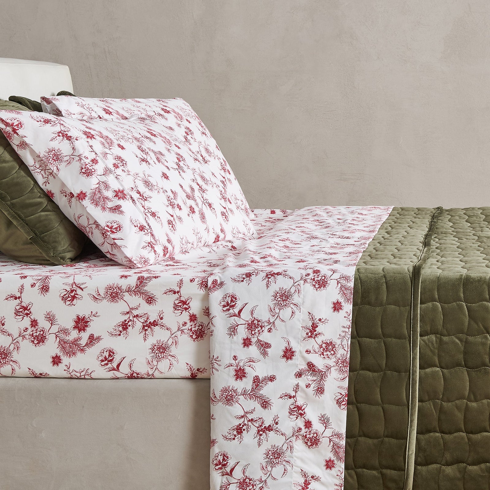 4 Piece Watercolor Floral Microfiber Sheet - Delia Collection