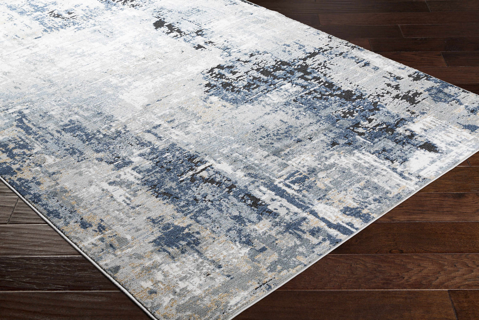 Campsall Blue Abstract Rug - Promo