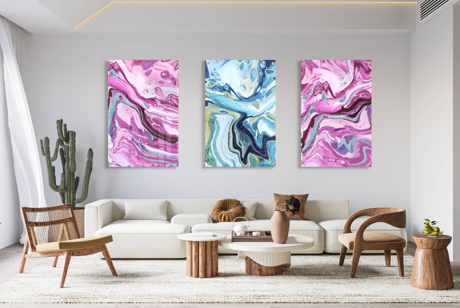 Colorful Pattern Set of 3 Prints Modern Wall Art Modern Artwork