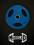 RUBBER COATED COLORED OLYMPIC PLATES: Rubber Plates, per Pair - Muscle D Fitness - Weights Pairs