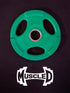RUBBER COATED COLORED OLYMPIC PLATES: Rubber Plates, per Pair - Muscle D Fitness - Weights Pairs