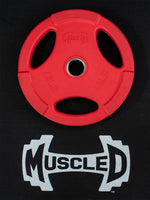 RUBBER COATED COLORED OLYMPIC PLATES: Rubber Plates, per Pair - Muscle D Fitness - Weights Pairs