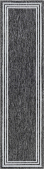 Coonamble Bordered Antrasit Outdoor Rug
