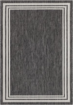 Coonamble Bordered Antrasit Outdoor Rug