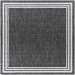 Coonamble Bordered Antrasit Outdoor Rug