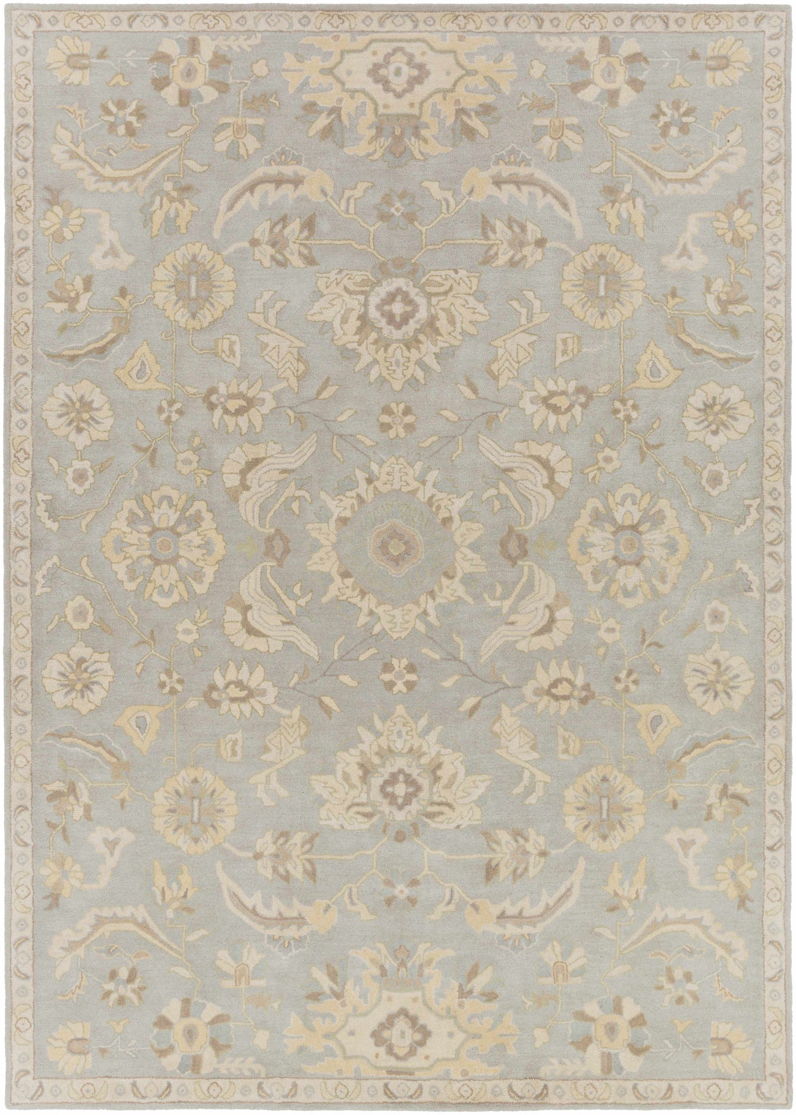 Copen Beige Floral Wool Rug
