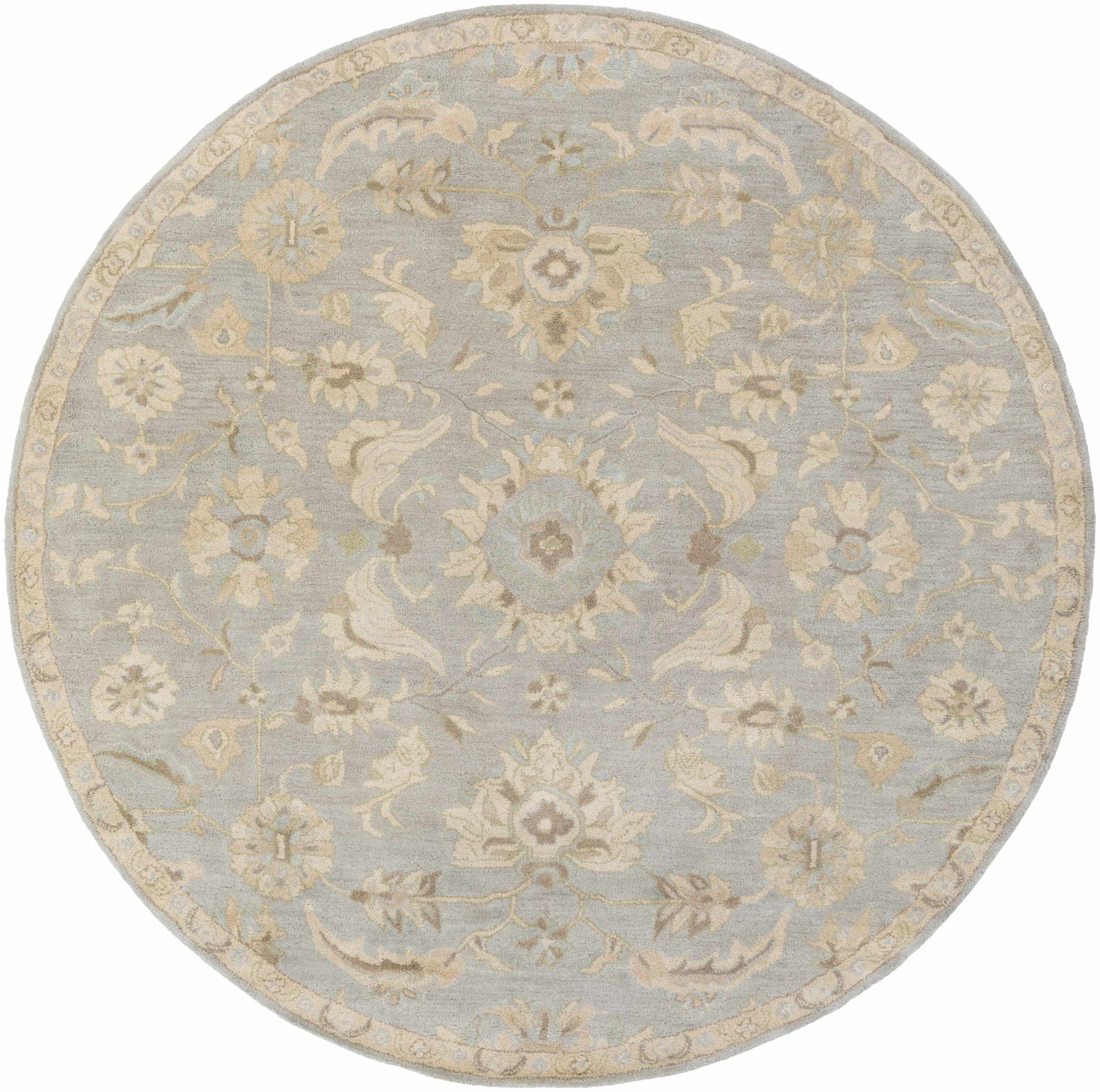 Copen Beige Floral Wool Rug