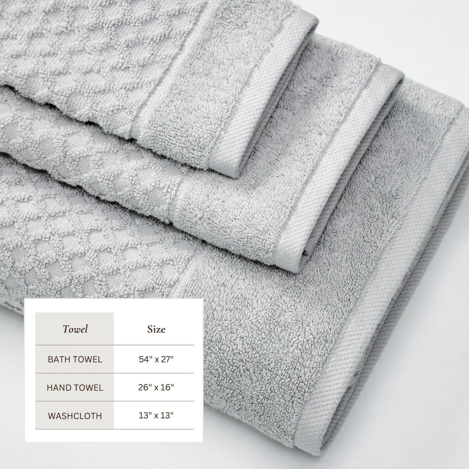 Cotton Diamond Waffle Weave Bath Towel Set - Grayson Collection