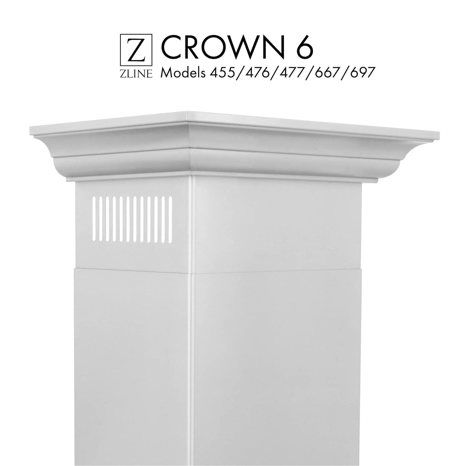 Crown Molding 6 Wall Range Hood Stainless, CM6-455/476/477/667/697