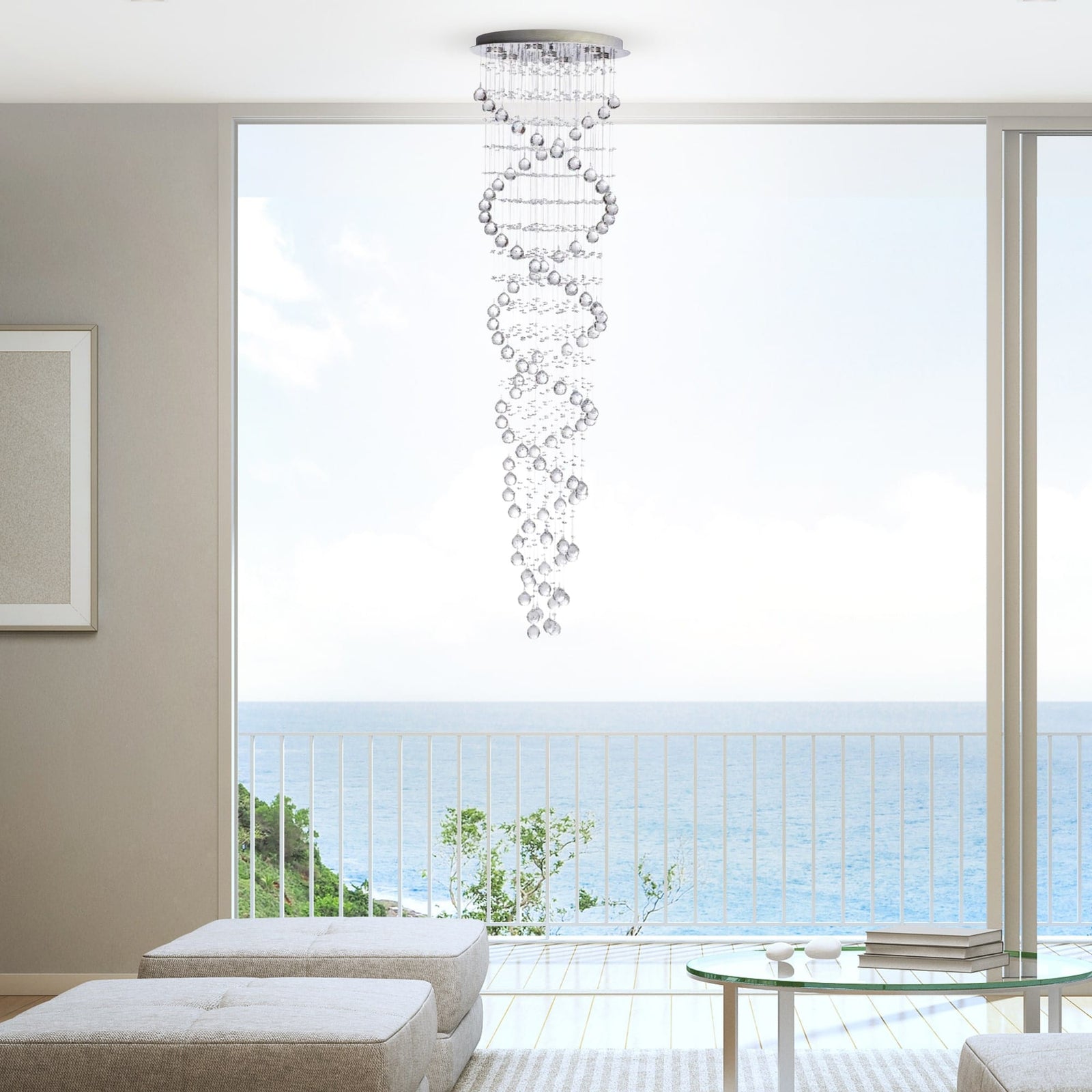 Crystal Chandelier Double Helix// 7 Light, 73
