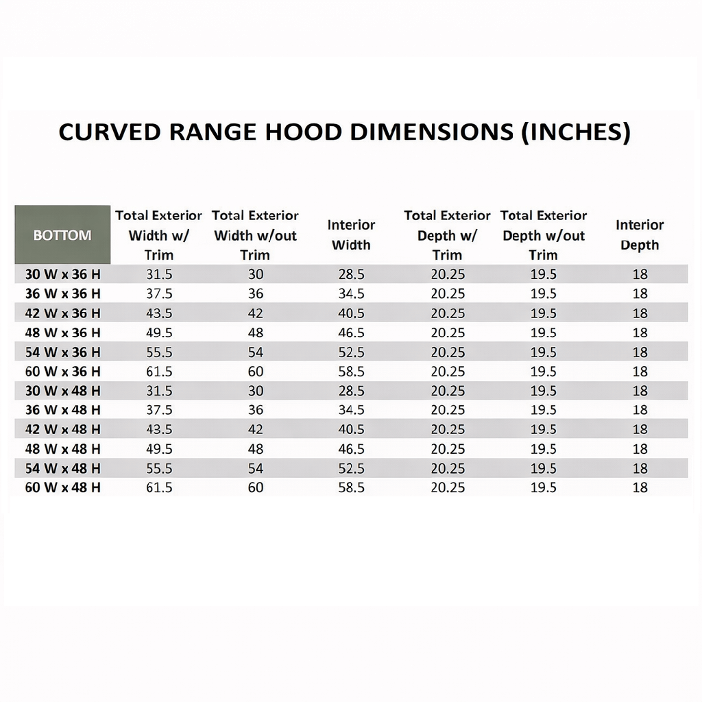 Wood Range Hood With Curved Front and Decorative Trim - 30