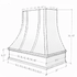 Wood Range Hood With Curved Strapped Front and Decorative Trim - 30" 36" 42" 48" 54" and 60" Widths Available