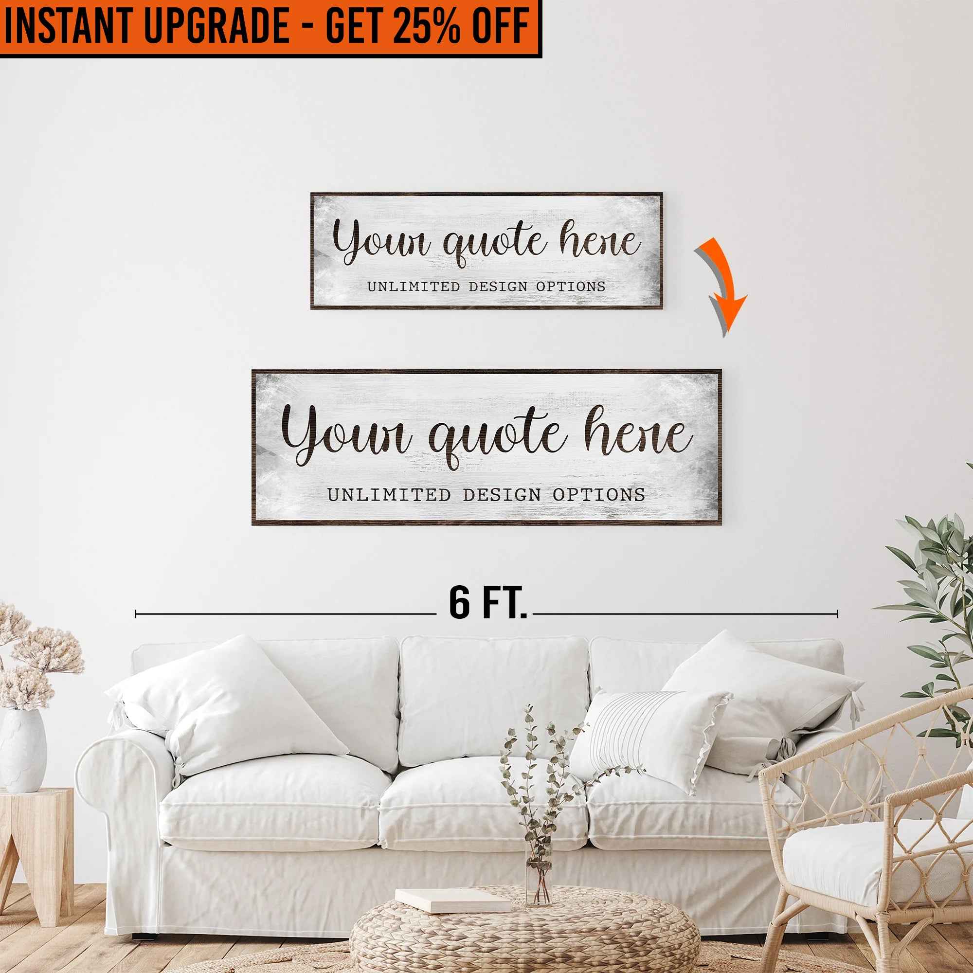 Upgrade Your 12x36 Inches 'Custom Quote' (Style 1) Canvas Measuring To 16x48 Inches