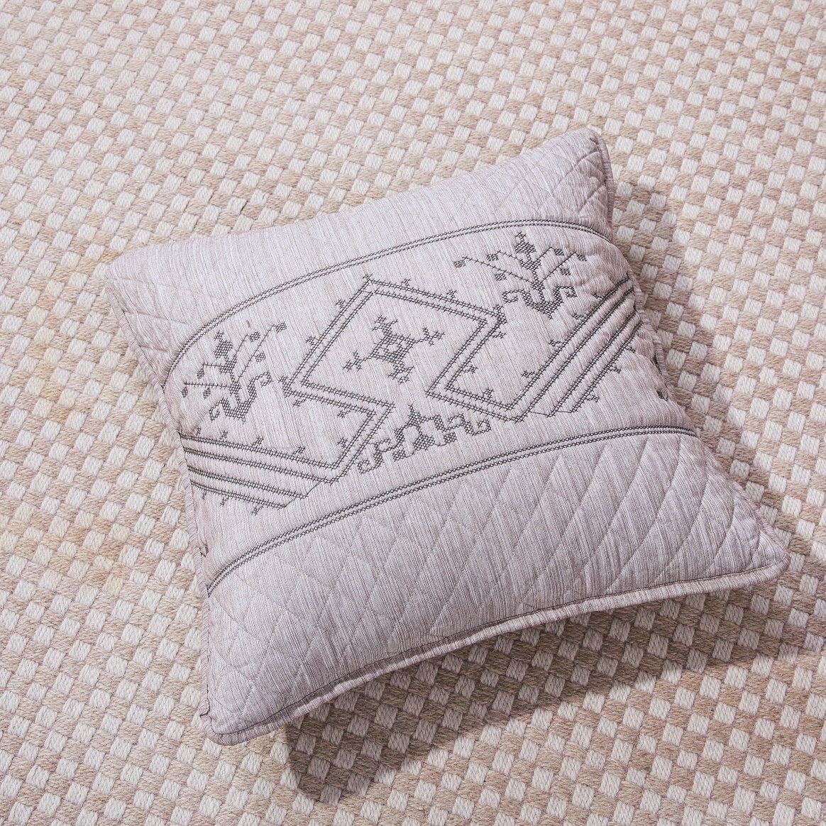 DaDa Bedding Whimsical Lavender Purple Grey Yarn Dyed Euro Pillow Sham Cover, 26