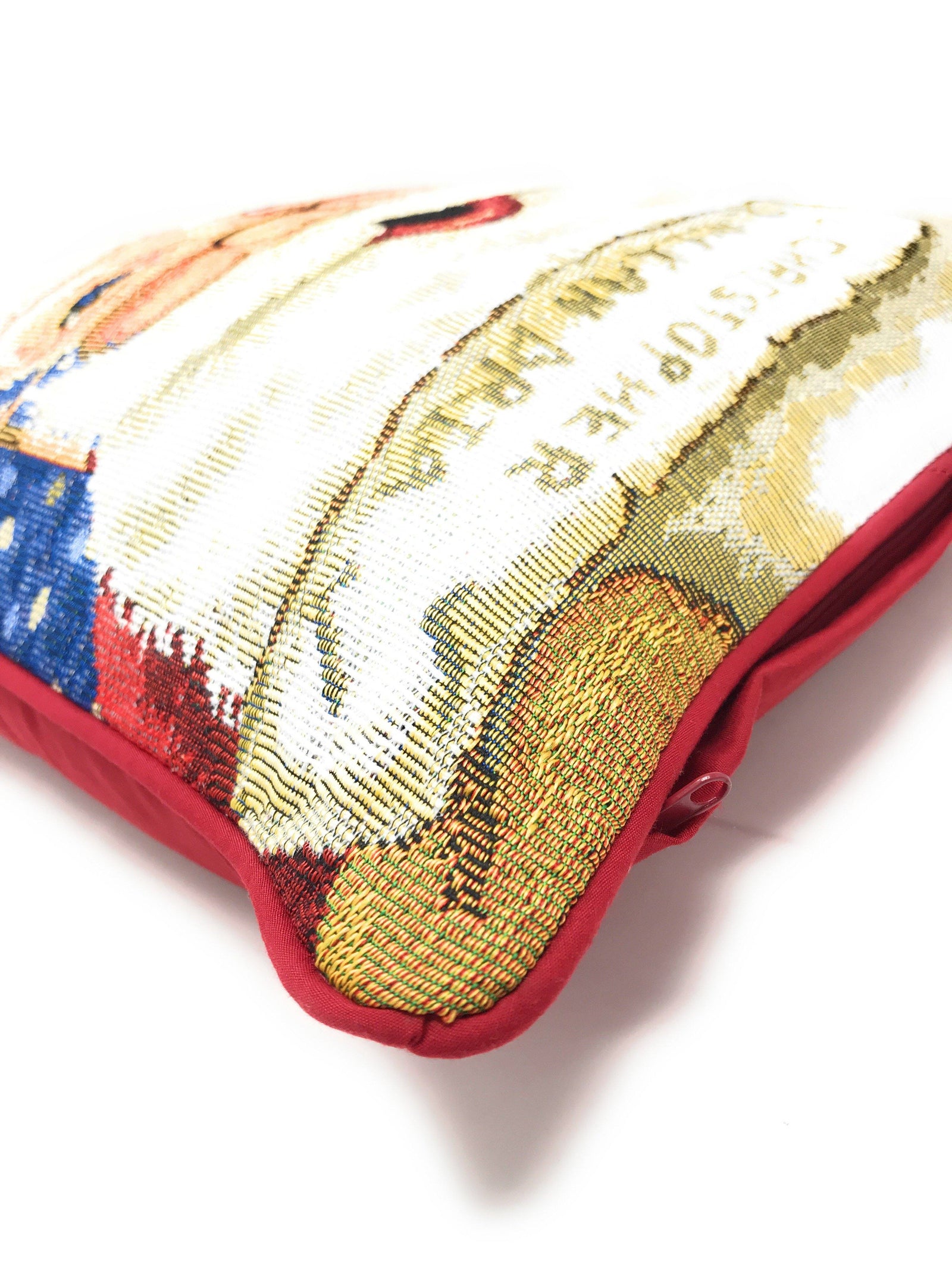 DaDa Bedding Naughty or Nice Santa Claus Christmas Woven Tapestry Throw Pillow Cover - 16