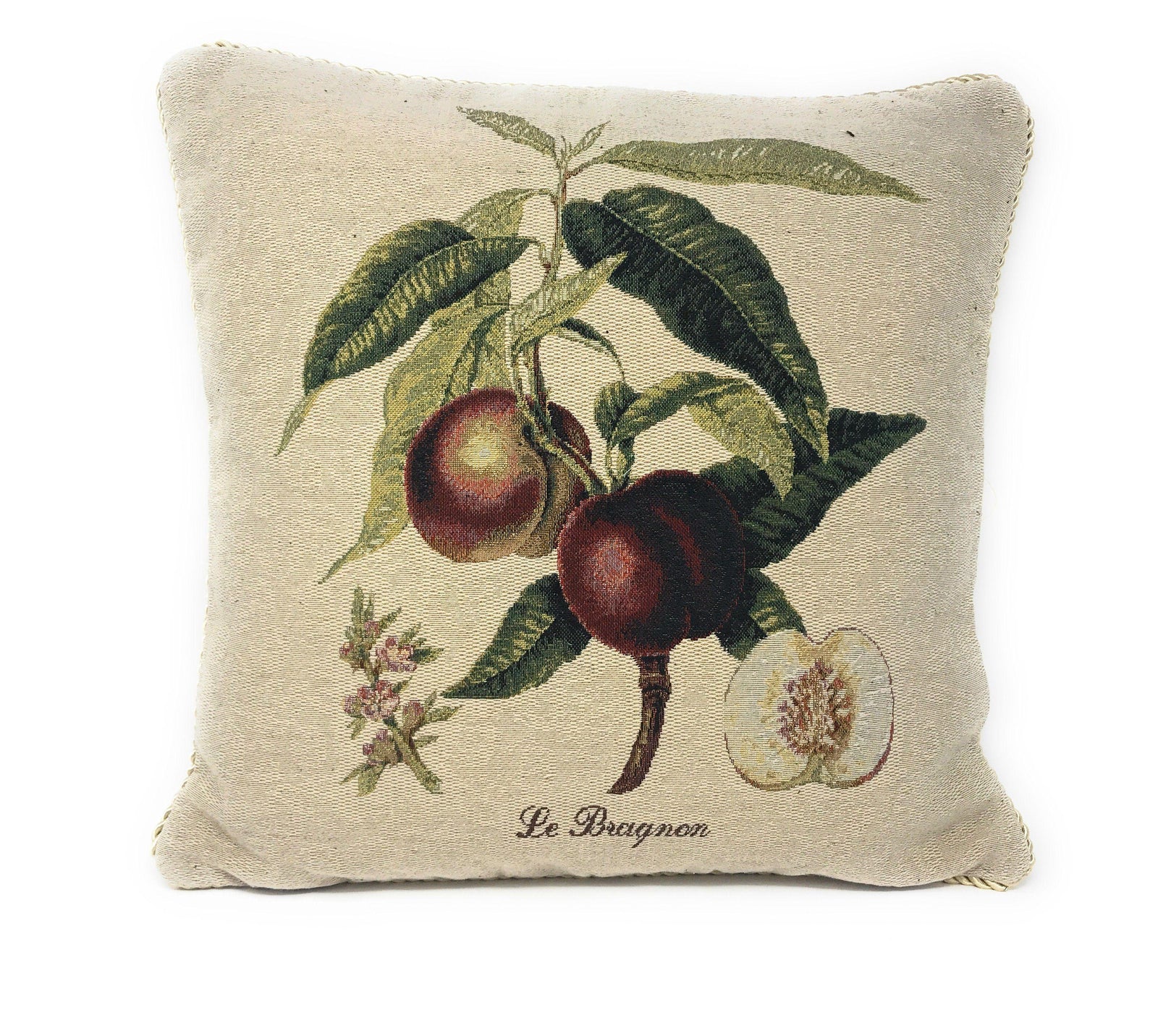 DaDa Bedding Nectarine Fruits Elegant Accent Throw Pillow Cushion Cover - 18