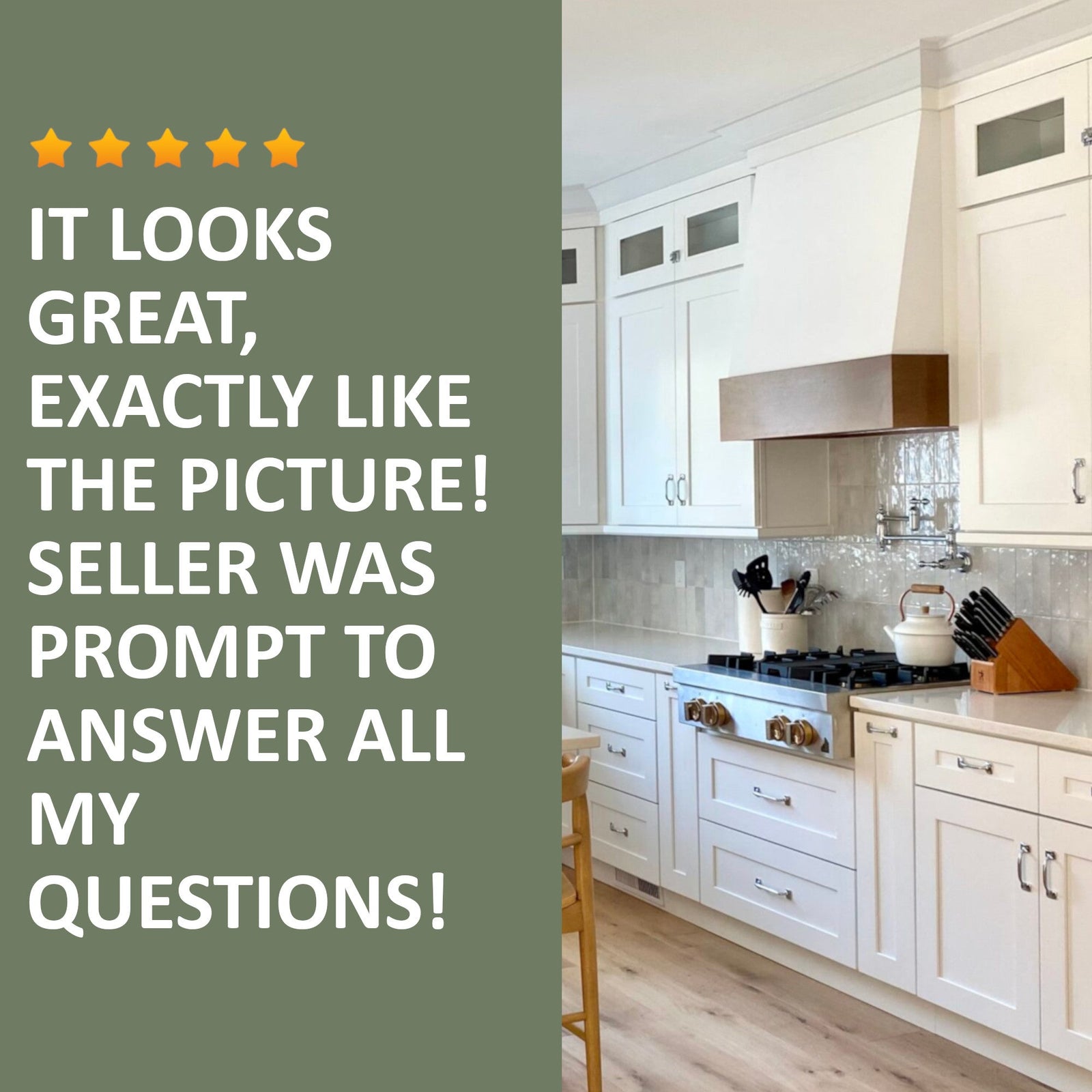 White Wood Range Hood With Tapered Shiplap Front and Block Trim - 30