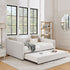 Upholstered Daybed With Trundle With Vertical Stripes