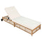 Outdoor Lounge Chair With 5 Position Backrest With Cushion And Wheels