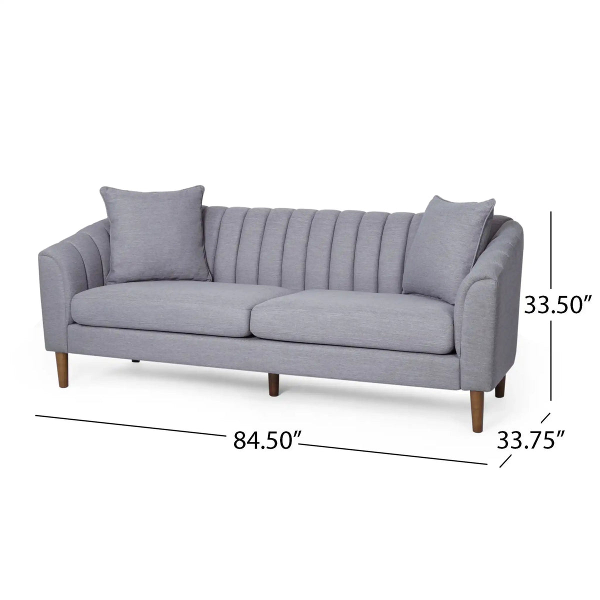 Contemporary 3 Seater Sofa with Plush Accents - Fabric