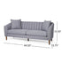 Contemporary 3 Seater Sofa with Plush Accents - Fabric