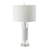 Sculpted Marble & Crystal Cylinder Table Lamp