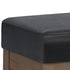 Milltown Large Ottoman Bench with Solid Wood Frame - Midnight Black
