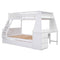 Bunk Bed With Trundle And Built In Desk, 3 Storage Drawers And Shelf