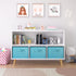 Bookcase With Collapsible Drawers, Book Display Storage Cabinet Organizer - White / Blue