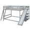 Bunk Bed With Ladder, Slide, And Shelves Pine Wood