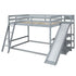 Bunk Bed With Ladder, Slide, And Shelves Pine Wood