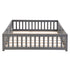 Solid Wood Floor Bed With Door And Fence For Children