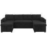 U-Shaped Sectional Sofa Bed With Storage And USB Ports