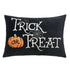 Black Velvet Halloween Lumbar Pillow with Embroidered Trick or Treat – Includes Insert