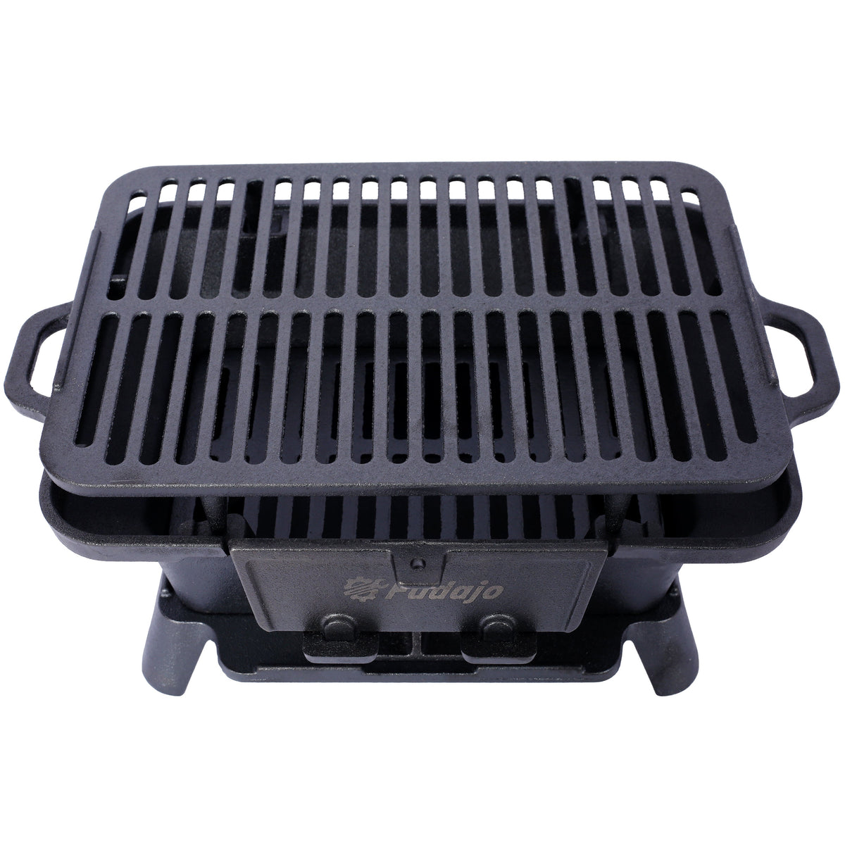 Oval Cast Iron Grill Outdoor Portable Charcoal Tabletop Skillet