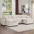 Modern Oversized Modular Cushion Sofa With Ottoman, Low Back, Deep Seating Sofa Set
