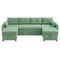 U-Shaped Sectional Sofa Bed With Storage And USB Ports