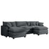 Modern Oversized Modular Cushion Sofa With Ottoman, Low Back, Deep Seating Sofa Set