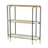 3 Tier Metal Console Table, Mirrored Shelf - Golden Black